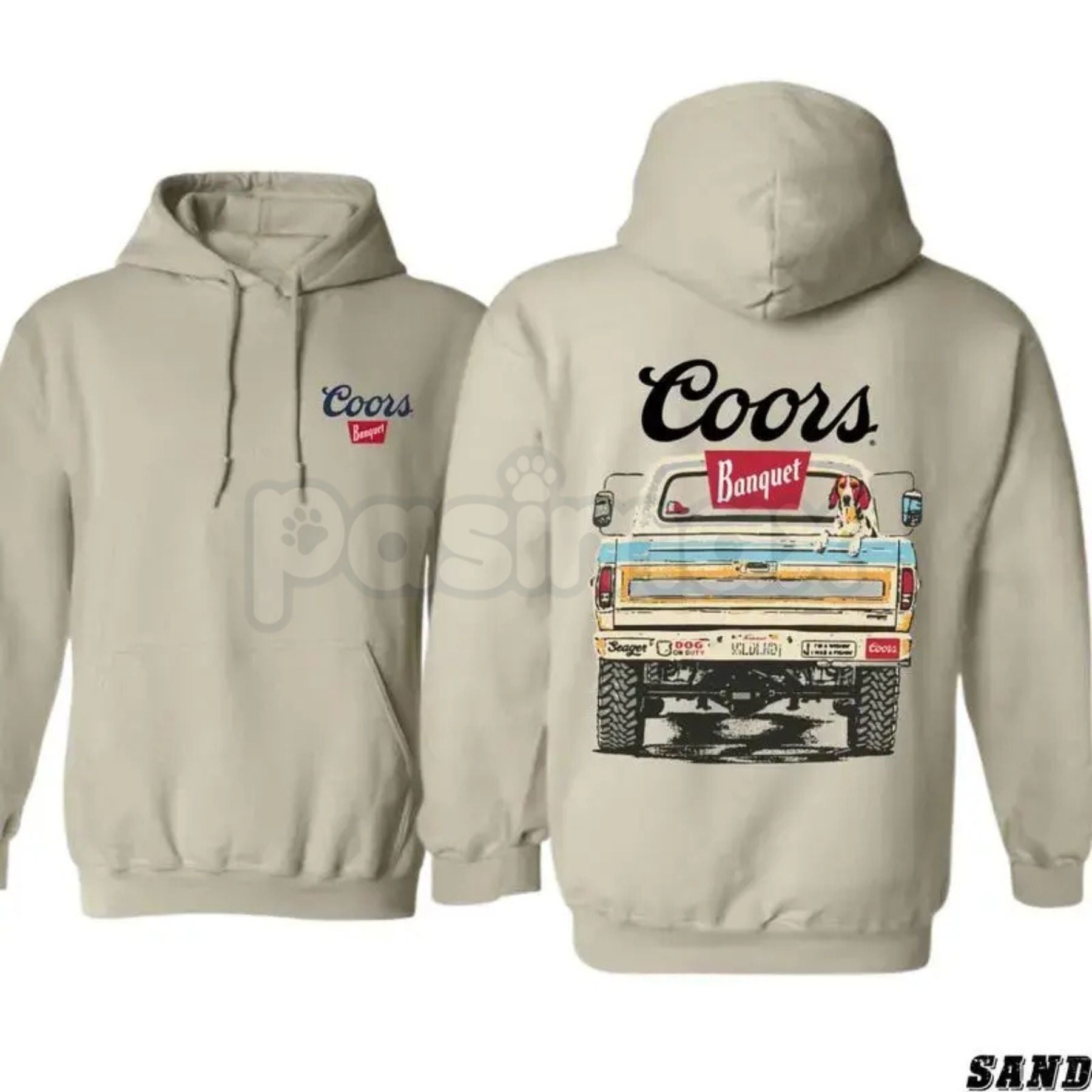 Coors Banquet Retro Truck Hoodie – Vintage Beer Brand Pullover, Classic Truck Graphic, Unisex Fan Apparel