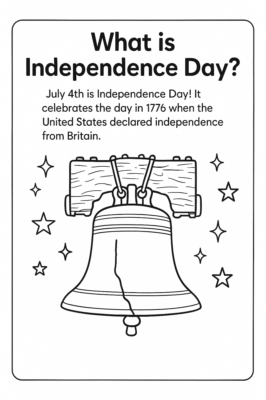 July 4th Educational Coloring & Activity Book for Kids