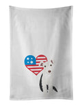 Schnauzer Parti Patriotic White Kitchen Towel Set of 2