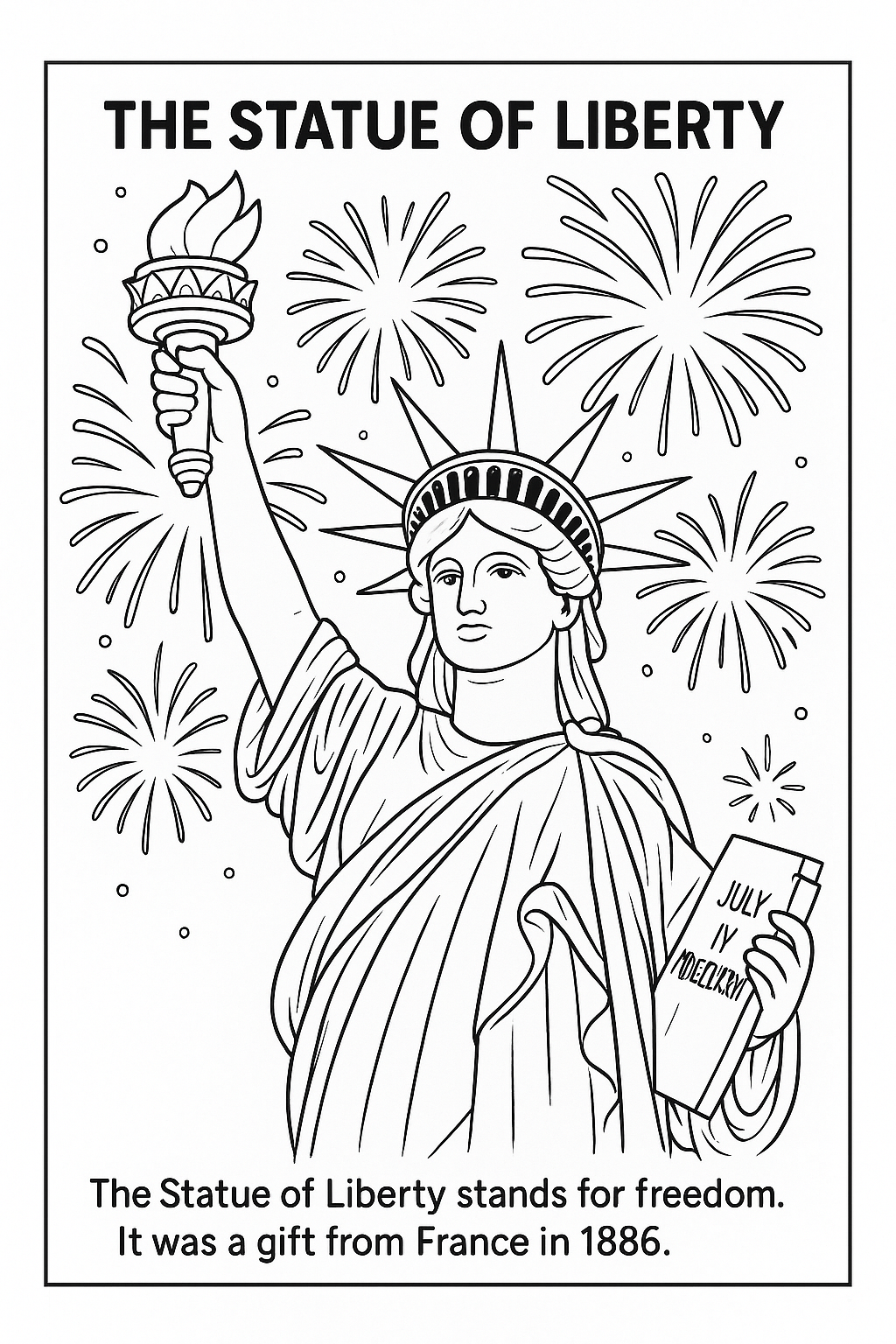 July 4th Educational Coloring & Activity Book for Kids